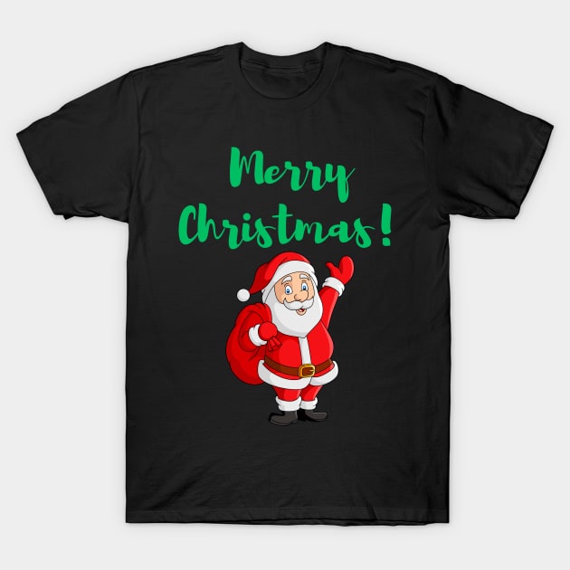 Merry Christmas Santa Carrying Presents Festive Holidays T-Shirt by Jo3Designs